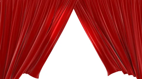 Red Velvet Theater Closing Curtains Stock Footage