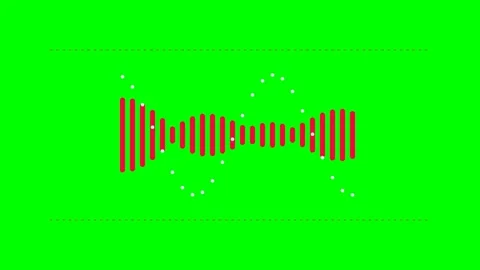 Red vertical audio waveform bars with white dot accents on green background Vidéo 341820749