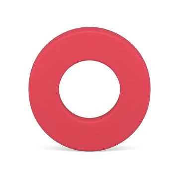 Red vertical circle foundation glossy base 3d ring abstract decorative elem.. Illustrazione stock
