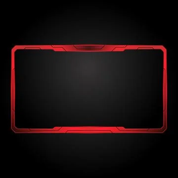 Red video border frame for live streaming creative facecam overlay Stock Illustration