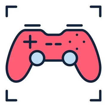 Red Video Game Controller vector Wireless Gamepad colored icon or sign Illustrazione stock