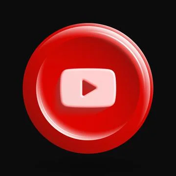Red Video Platform Icon. Isolated 3D Play Button Stock Illustration