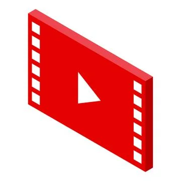 Red video player button showing playing movie or video content Stock Illustration