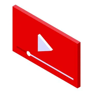 Red video player interface showing streaming progress bar Stock Illustration