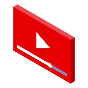 Red video player showing progress bar interface Stock Illustration
