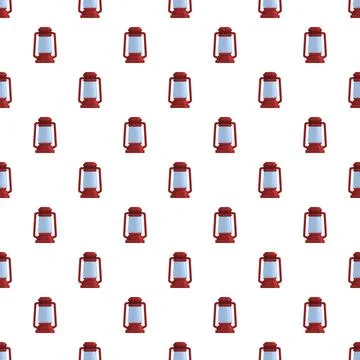 Red vintage camping lanterns pattern developing continuously Ilustração Stock