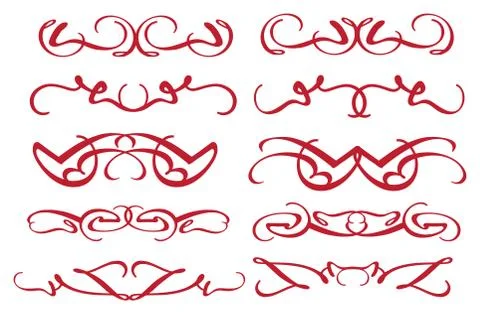 Red Vintage decorative design elements Stock Illustration