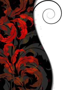 Red vintage floral elements Stock Illustration