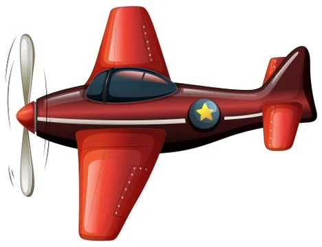 A red vintage plane Stock Illustration