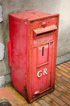 Red vintage postbox Stock Photos