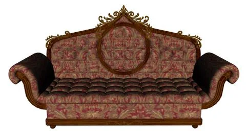 Red vintage sofa - 3D render Stock Illustration