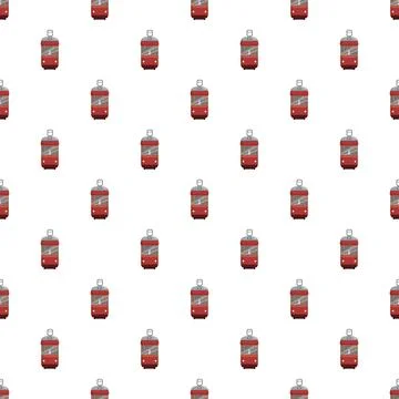 Red vintage tram vector pattern repeating seamlessly Stock Illustration