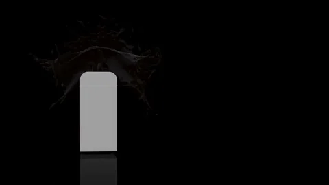 Red Vintage Vending Machine in a splash turns on itself - loop animation Stock Footage 253356534