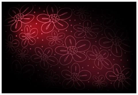 Red Vintage Wallpaper with Flower Pattern Background Stock Illustration