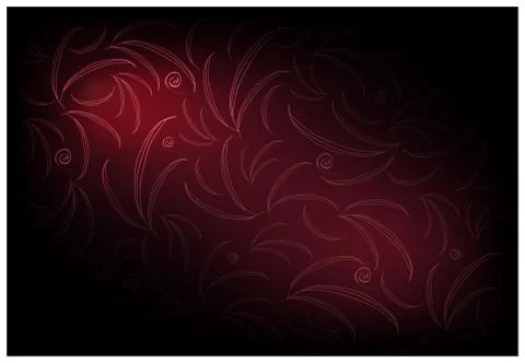 Red Vintage Wallpaper with Leaves Pattern Background Stock Illustration