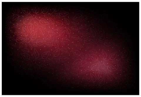 Red Vintage Wallpaper with Leaves Pattern Background Stock Illustration