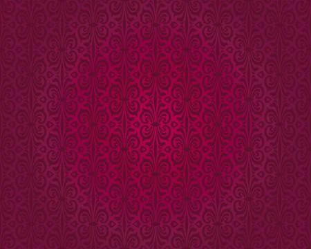 Red vintage wallpaper pattern vector background design Stock Illustration
