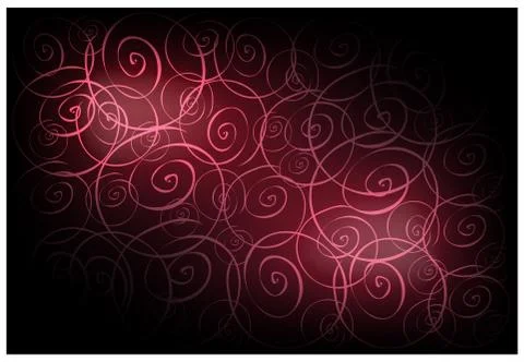 Red Vintage Wallpaper with Spiral Pattern Background Stock Illustration