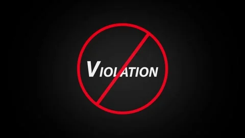 Red Violation Prohibited Warning and Restriction Symbol 库存影片 345100329