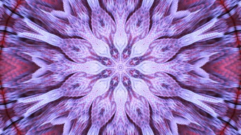 Red-violet moving kaleidoscope pattern. Animated abstract background. 3d render Stock Footage 124619447