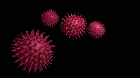 Red virus animation Stock Footage 148640354