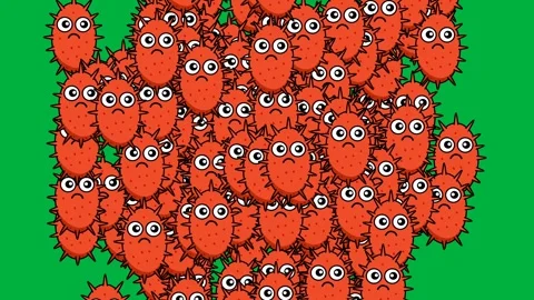 The red virus animation multiplies rapidly. Stock Footage 321926396