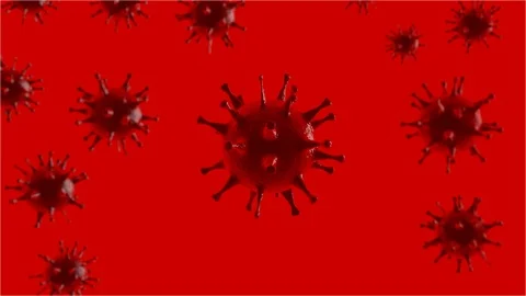 Red virus background, seamless looping. Coronavirus concept Stock Footage 127001964