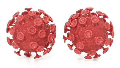 Red virus isolated on white background. 3D illustration Stock Illustration