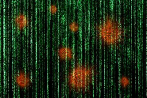 Red Virus Matrix background Stock Illustration