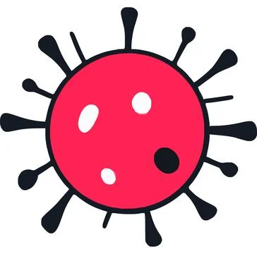 Red Virus Microbe Cell Structure in Biology Stock Illustration