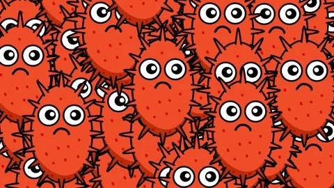 Red virus transition animations appear and cover the green screen. Stock Footage 321925483