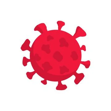 Red virus vector illustration in flat style design Stock Illustration