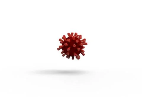 Red virus on white background Stock Illustration