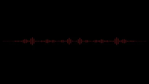 Red voice wave isolated at black screen. Elegant simple vibrant equalizer Video stock 296488605
