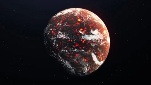 Red Volcanic Alien Planet HD Stock Footage 動画素材 141163961