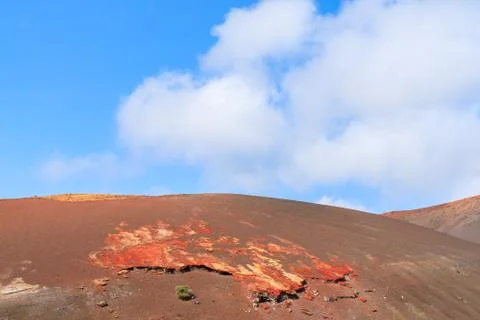 Red volcanic mountain landscape Stock Photos