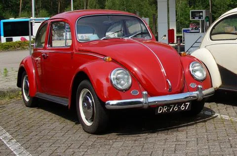 Red Volkswagen Type 1 Stock Photos