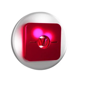Red Voltmeter electronic component icon isolated on transparent background... Illustrazione stock