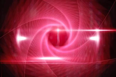 Red vortex design on black Stock Illustration