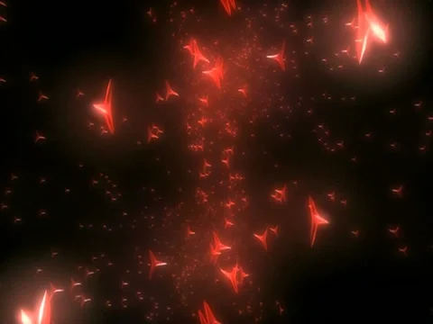 Red Vortex Glowing Star Points in Space VJ Animation Video stock 20396476