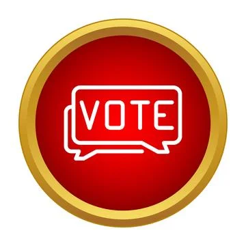 Red vote button icon for elections and democracy Stock Illustration