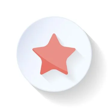 Red vote star flat icon Stock Illustration