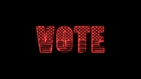 Red Vote Text Animation Video stock 124486404