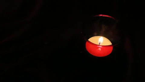 Red votive candle Stock Footage 11019588