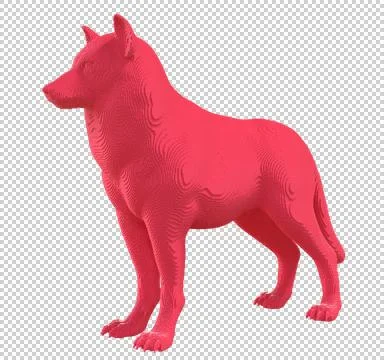 Red voxel wolf on a transparent background. Stock Illustration