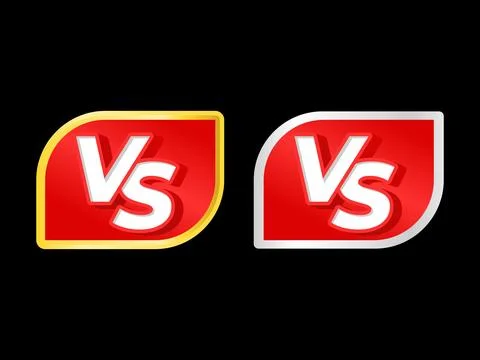 Red VS sign with modern shape for competition design Illustrazione stock