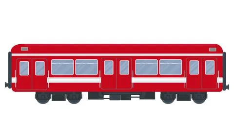 Red wagon passenger train vector graphics for travel Illustrazione stock
