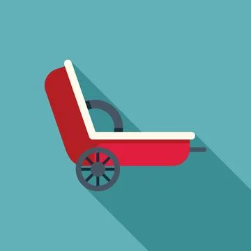 Red wagon presenting pulling concept on blue background イラスト素材
