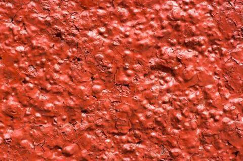 Red wall with decorative plaster Stock Photos
