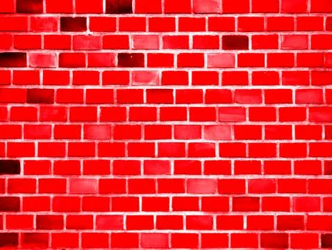 Red wall. Old brick texture. Irregular pattern. Stock Photos